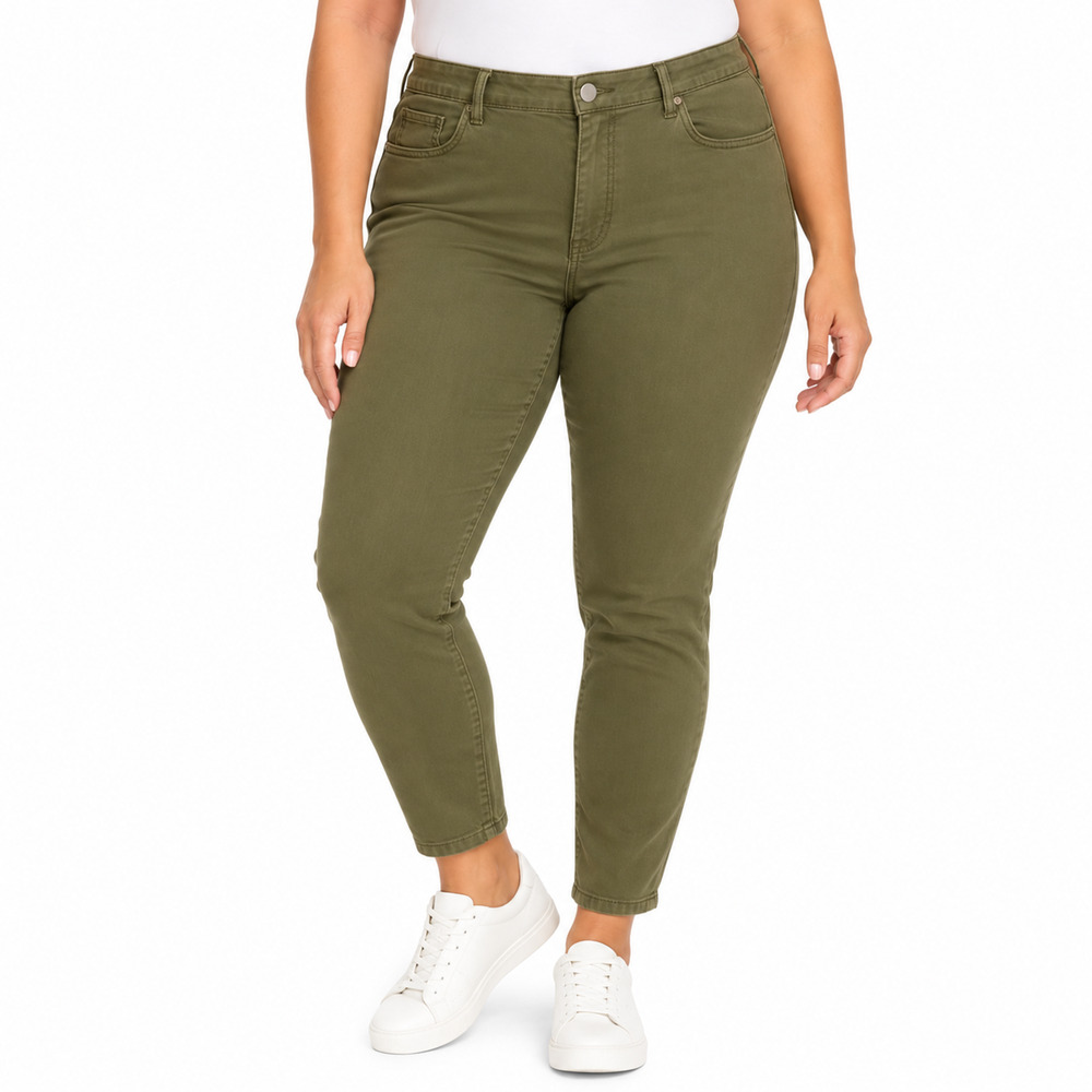 Ann Taylor Loft Olive Green Stretch High Rise Ankle Skinny 5 Pocket Pants sz 12